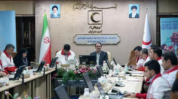 بازدید رئیس سازمان بازرسی از ستاد ملی خدمات پکپارچه جمعیت هلال احمر در طرح نوروزی