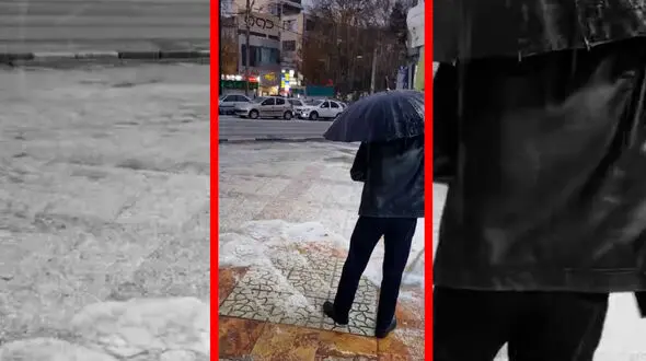 فیلم سفیدپوش شدن کرمانشاه پس از تگرگ