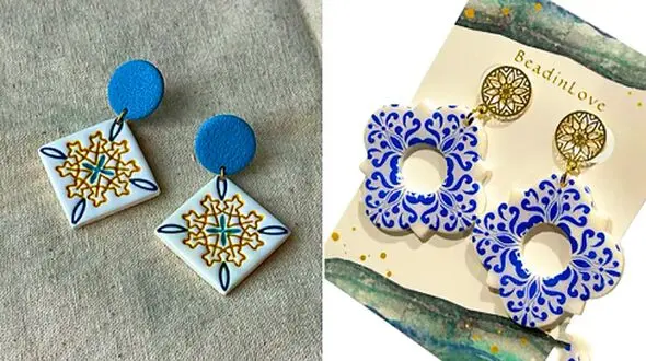 گلچین 15 مدل شیک گوشواره سفالی آبی، انتخاب خاص دخترانه
