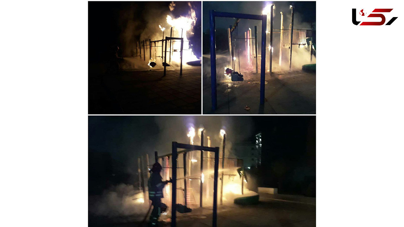 فیلم هولناک از آتش سوزی در پارک رباط‌کریم