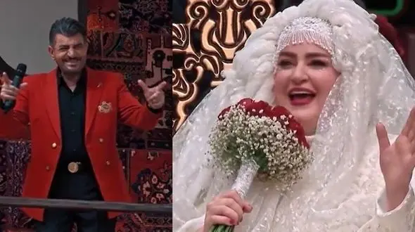 فیلم آواز شاد /  سنگ تمام مجری نوستالژی «محمود شهریاری» در عروسی نعیمه نظام‌دوست/ کوچه تنگه بله، عروس قشنگه بله ...