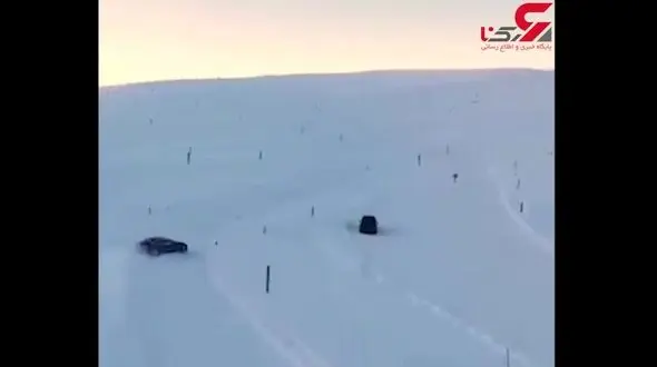 قدرت نمایی خودروی جدید تسلا در جاده برفی + فیلم