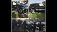 تصادف شاسی بلند با تیربرق در میدان بسیج + عکس 