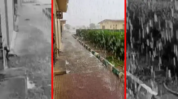 فیلم بارش سنگین و سیل آسای باران در رامشیر خوزستان