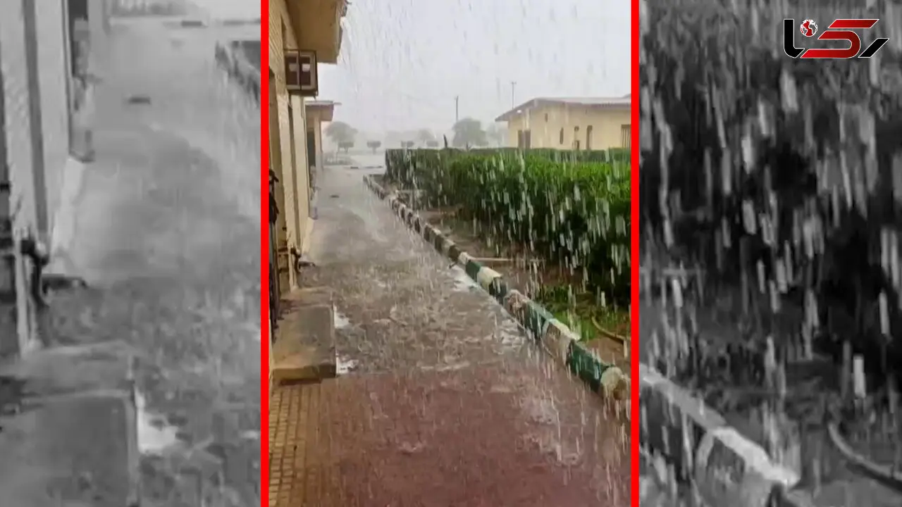 فیلم بارش سنگین و سیل آسای باران در رامشیر خوزستان