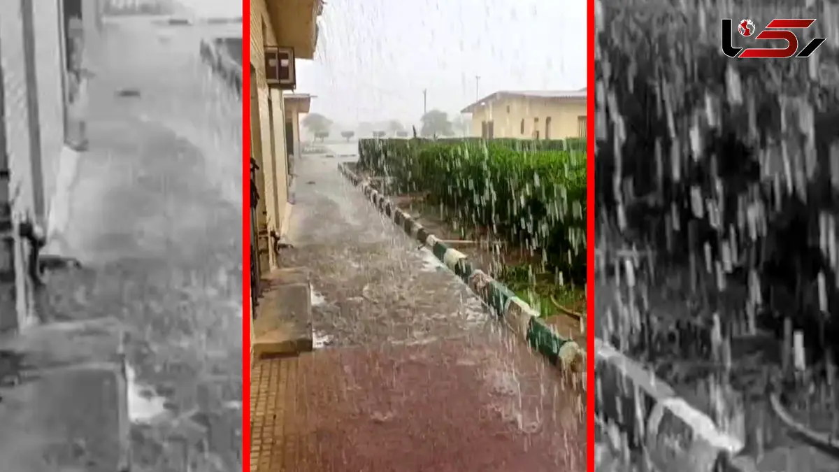 فیلم بارش سنگین و سیل آسای باران در رامشیر خوزستان