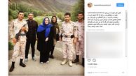 بازیگر زن به دیدار مرزبانان رفت + عکس