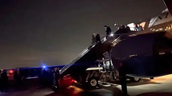 ورود ترامپ  برای مراسم تحلیف ریاست جمهوری به واشنگتن + فیلم