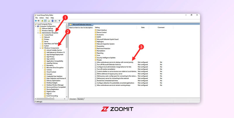 تنظیمات Group Policy Editor