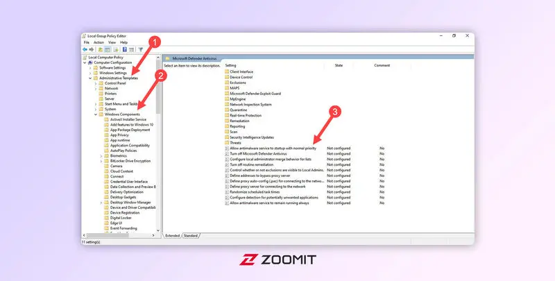 تنظیمات Group Policy Editor
