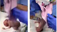 افتادن نوزاد از دست پزشک