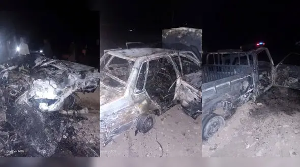 زنده زنده سوختن هشت تن در جاده کرمان / نیسان قاچاق سوخت می کرد