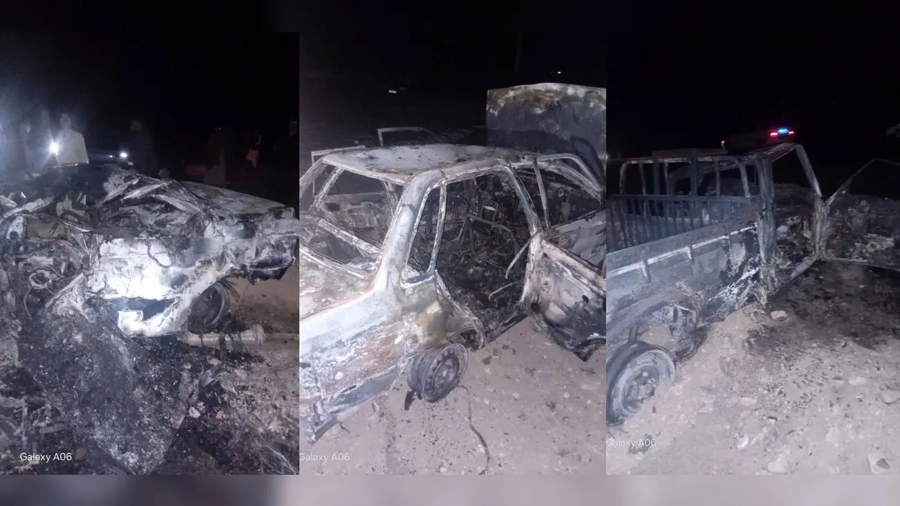 زنده زنده سوختن هشت تن در جاده کرمان / نیسان قاچاق سوخت می کرد