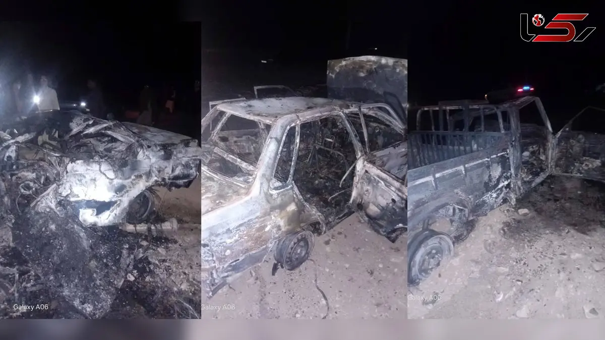 زنده زنده سوختن هشت تن در جاده کرمان / نیسان قاچاق سوخت می کرد