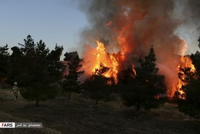 آتش‌سوزی در اتوبان تهران کرج