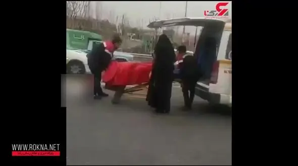 بیرون پرتاب شدن بیمار از آمبولانس در تهران+ فیلم