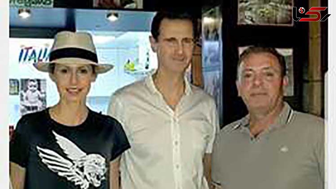 بشار اسد و خانواده‌اش در رستوران