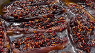 طرز تهیه غذای شمالی به اسم بادمجون کبابی شکم پر + فیلم