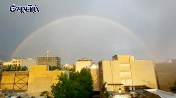 رنگین‌ کمان زیبا در آسمان تهران + فیلم