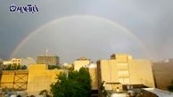 رنگین‌ کمان زیبا در آسمان تهران + فیلم
