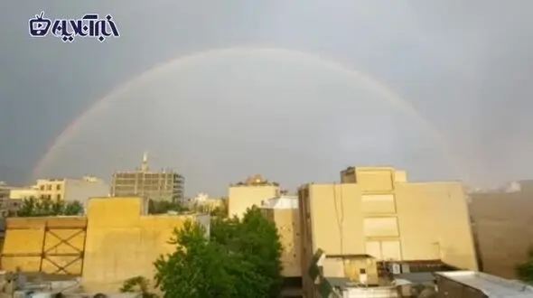 رنگین‌ کمان زیبا در آسمان تهران + فیلم