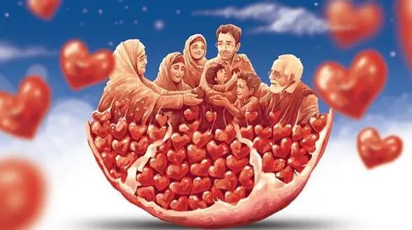 دیوارنگاره های بزرگ تهران یلدایی و اناری شدند + عکس
