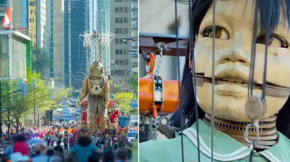 عروسک های غول پیکر در شهر + فیلم