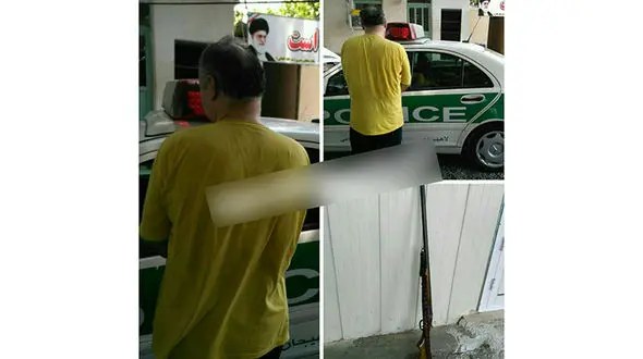 این مرد به تابلوی یک وکیل در خیابان انقلاب شلیک کرد+عکس