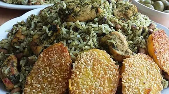 پلو شوشتری با مرغ