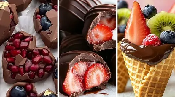 طرز تهیه دسر میوه شکلاتی؛ ترکیب خوشمزه میوه‌ ها و شکلات! / 14 پیشنهاد خوشمزه و خفن