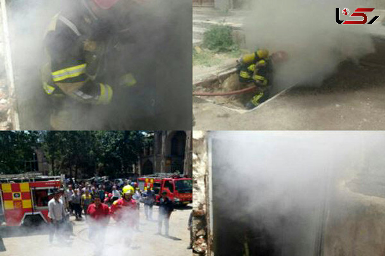 انبار لوازم پلاستیکی آشپزخانه در بازار قزوین آتش گرفت + عکس