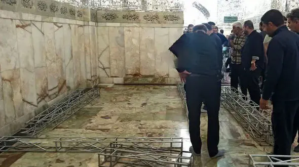 اولین عکس از محل خاکسپاری رئیس جمهور شهید در حرم امام رضا(ع)