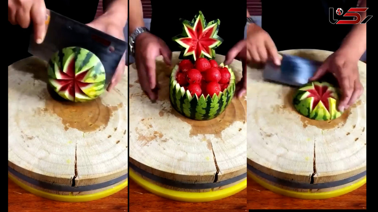 سبدی از هندوانه بسازید + فیلم