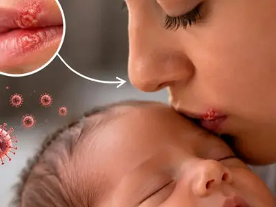هرگز نوزاد را در زمان تبخال فعال نبوسید! 