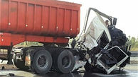 حادثه برای 12 نفر در  مصدوم در تصادف مینی‌بوس با تریلر در قزوین