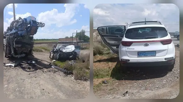 عکس ها / تصادف مرگبار ماشین دیپلماتیک کشور آذربایجان در جاده جلفا با کامیون میکسر  / رامیل عمران اف درگذشت /پلیس احتمال عارضه جسمی پیش از تصادف را بررسی می‌کند
