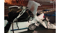 واژگونی مرگبار خودرو در جاده کرمانشاه / 2 سرنشین پژو پارس کشته و 3 تن زخمی شدند + عکس دلخراش