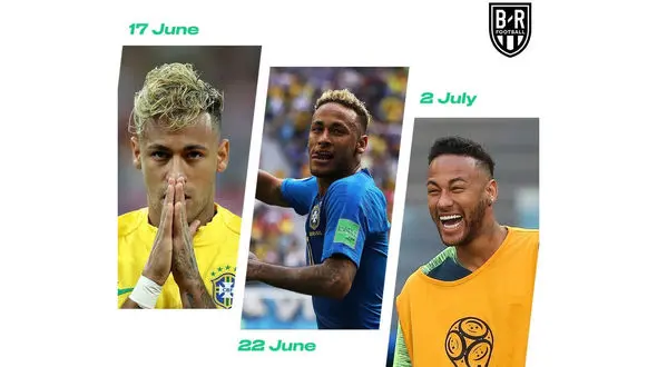 سه مدل موی مختلف نیمار در جام جهانی ۲۰۱۸ 