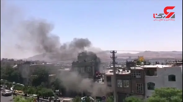 فیلمی از آتش سوزی در کارگاه رنگرزی مبل شمیران نو