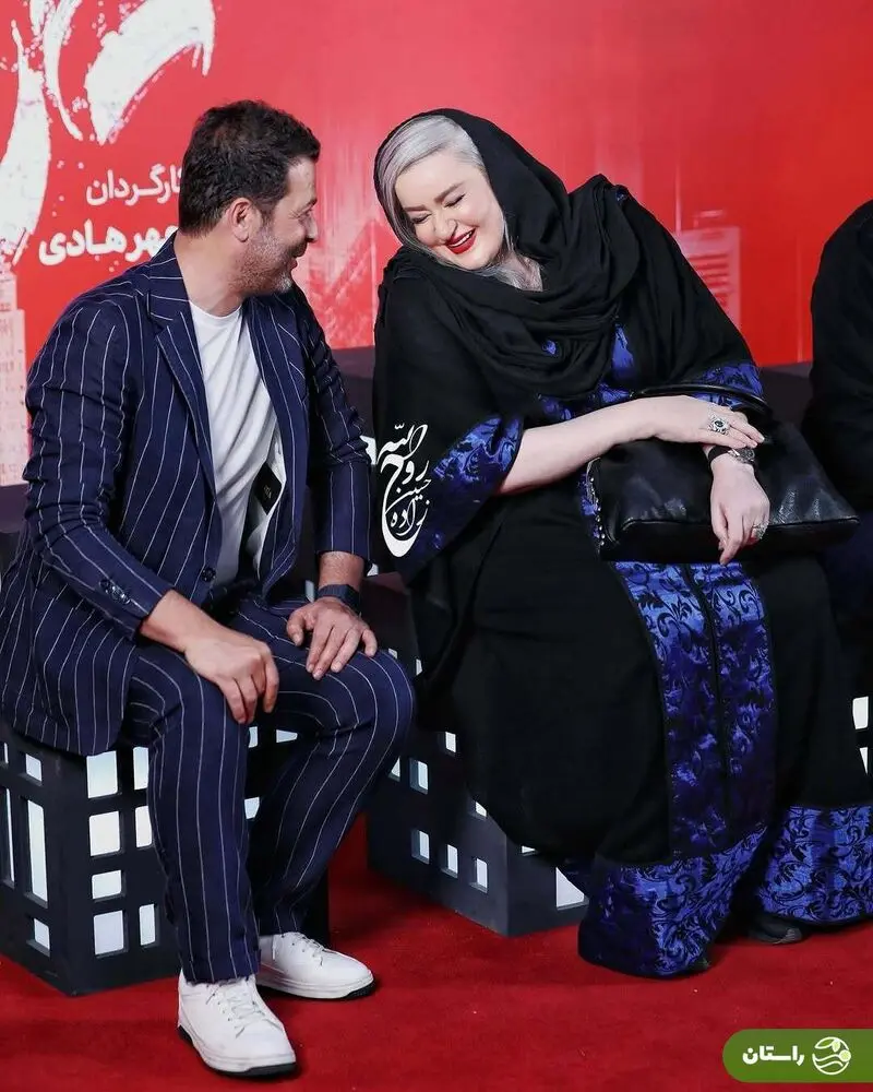 تصاویر | حرف‌های درگوشی و خنده‌های نعیمه نظام دوست و پژمان بازغی در اکران خصوصی سریال یزدان