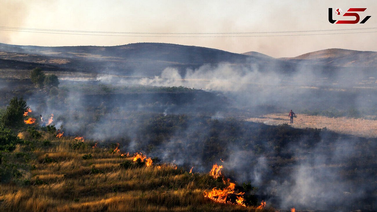 آتش سوزی مراتع مناطق شک‌میدان گیلانغرب را فرا گرفت