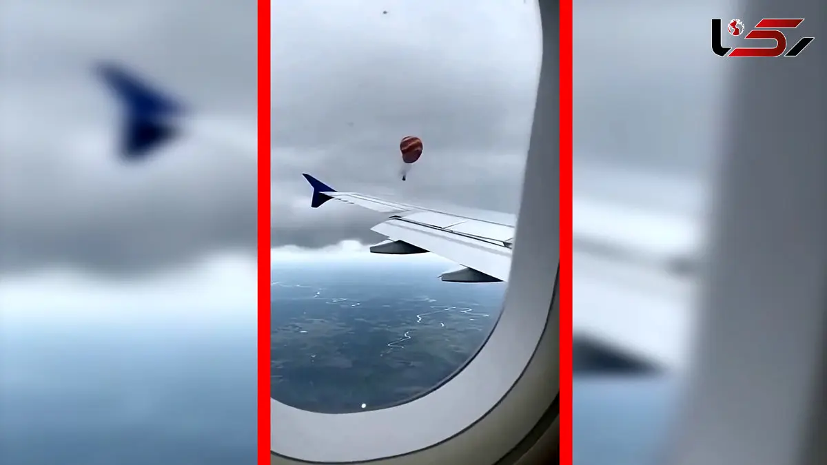 فیلم ثبت لحظه برخورد صاعقه با بالن از داخل هواپیما