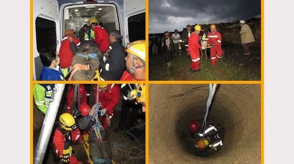 نجات جان جوان 30 ساله نیشابوری از عمق چاه 10 متری + عکس