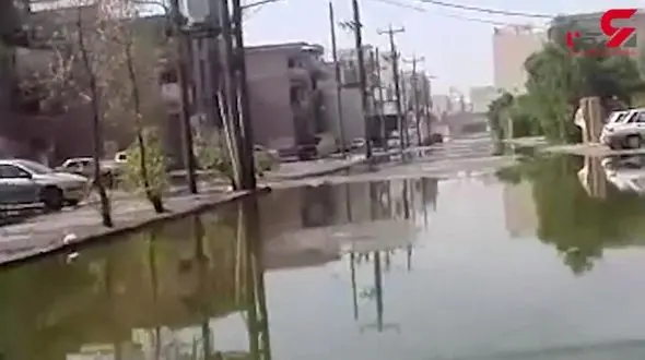 وضعیت اسفناک فاضلاب در معابر کوی بعثت اهواز + فیلم 