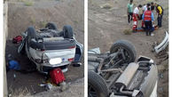 2 کشته و 3 مصدوم واژگونی خودرو در آزاد راه نطنز + عکس