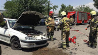 مصدومیت مرد تهرانی در حادثه رانندگی + عکس های محل تصادف