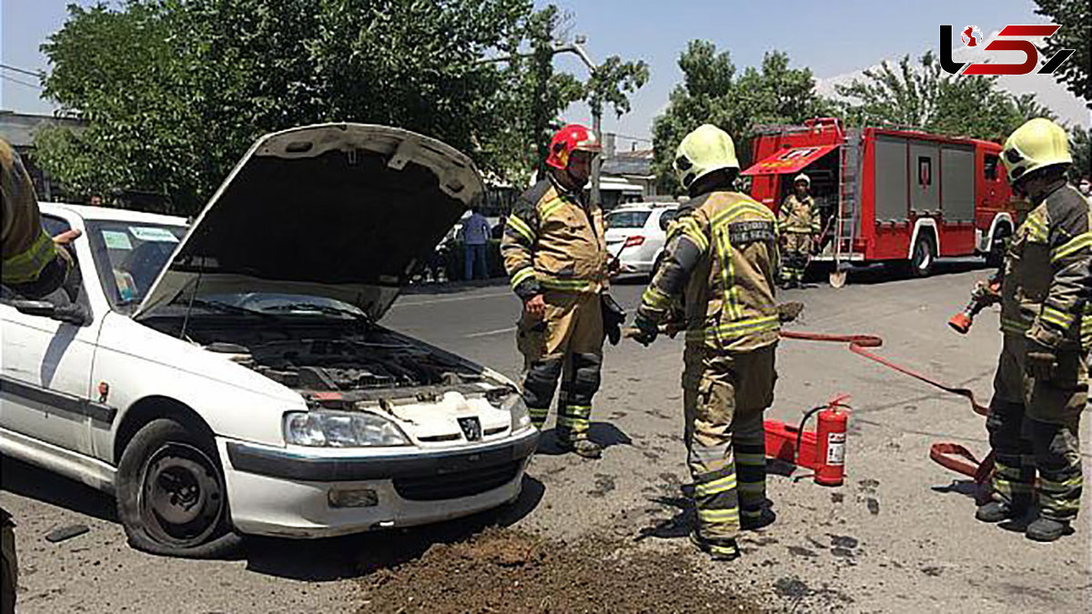 مصدومیت مرد تهرانی در حادثه رانندگی + عکس های محل تصادف