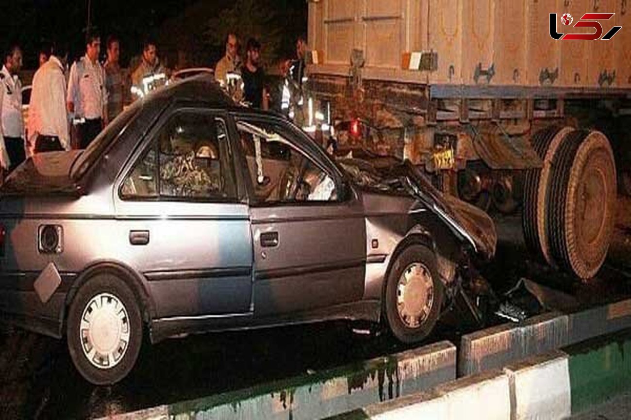 عکس صحنه ای عجیب از یک تصادف / در جاده هراز رخ داد
