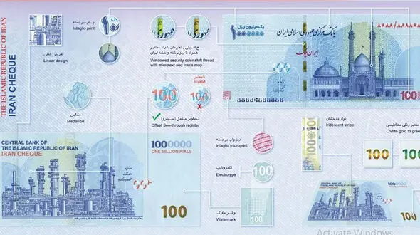 تصویر ایران چک های 100هزار تومانی جدید + ویژگی های امنیتی