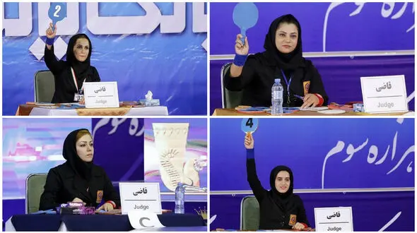 حضور داوران زن ایرانی در کشتی مردان +عکس